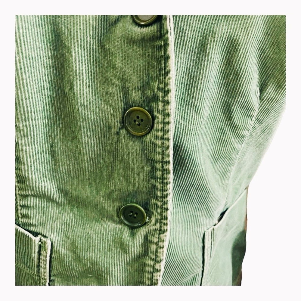 VTG J.Crew Green Choudhry Cotton Blazer Jacket Women’s Size PS Made in Macau - Picture 11 of 14